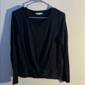 Front Tie Long sleeve Crop